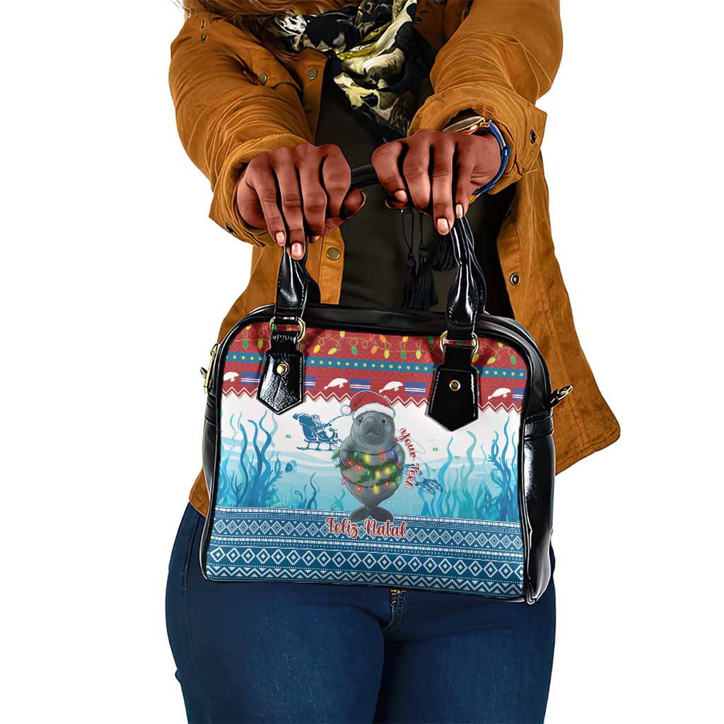 Personalised Cape Verde Christmas Shoulder Handbag Manatee Feliz Natal