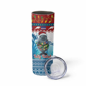 Personalised Cape Verde Christmas Skinny Tumbler Manatee Feliz Natal