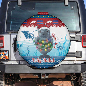 Personalised Cape Verde Christmas Spare Tire Cover Manatee Feliz Natal