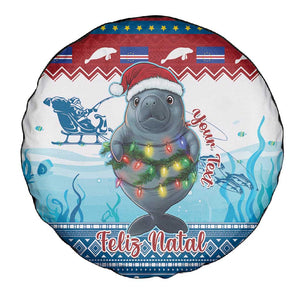 Personalised Cape Verde Christmas Spare Tire Cover Manatee Feliz Natal