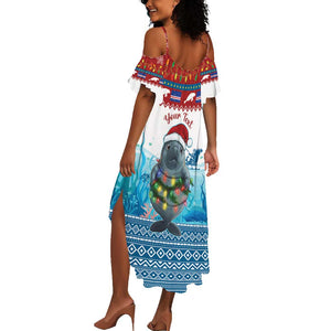 Personalised Cape Verde Christmas Summer Maxi Dress Manatee Feliz Natal