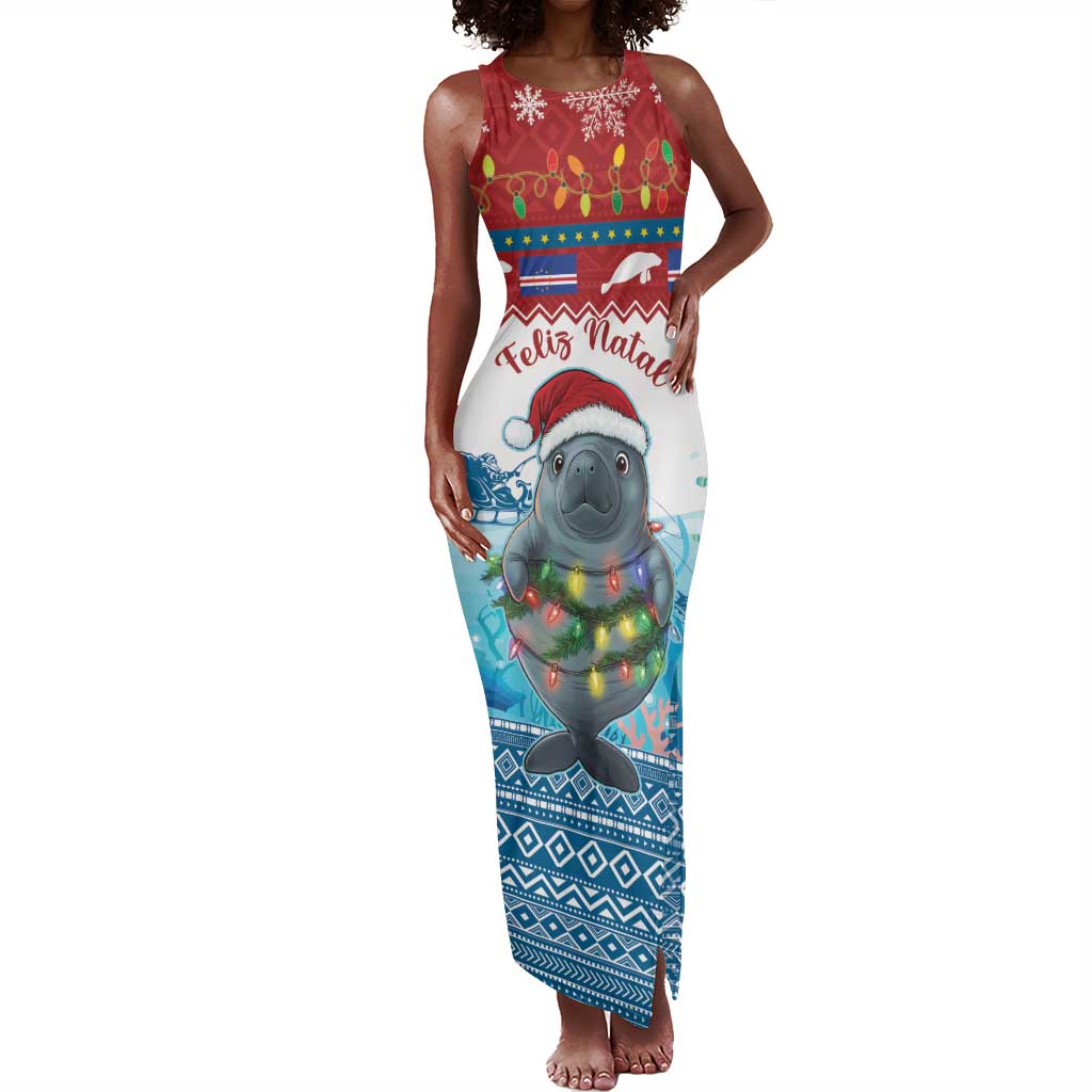 Personalised Cape Verde Christmas Tank Maxi Dress Manatee Feliz Natal