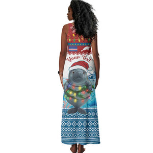 Personalised Cape Verde Christmas Tank Maxi Dress Manatee Feliz Natal