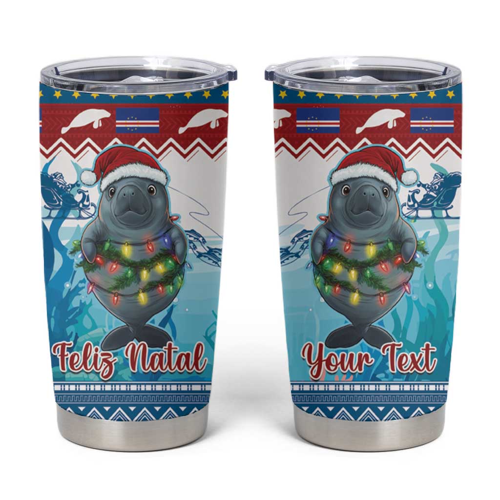 Personalised Cape Verde Christmas Tumbler Cup Manatee Feliz Natal