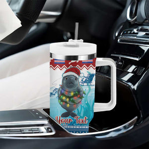 Personalised Cape Verde Christmas Tumbler With Handle Manatee Feliz Natal