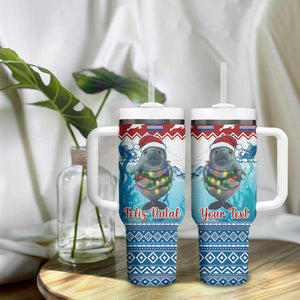 Personalised Cape Verde Christmas Tumbler With Handle Manatee Feliz Natal