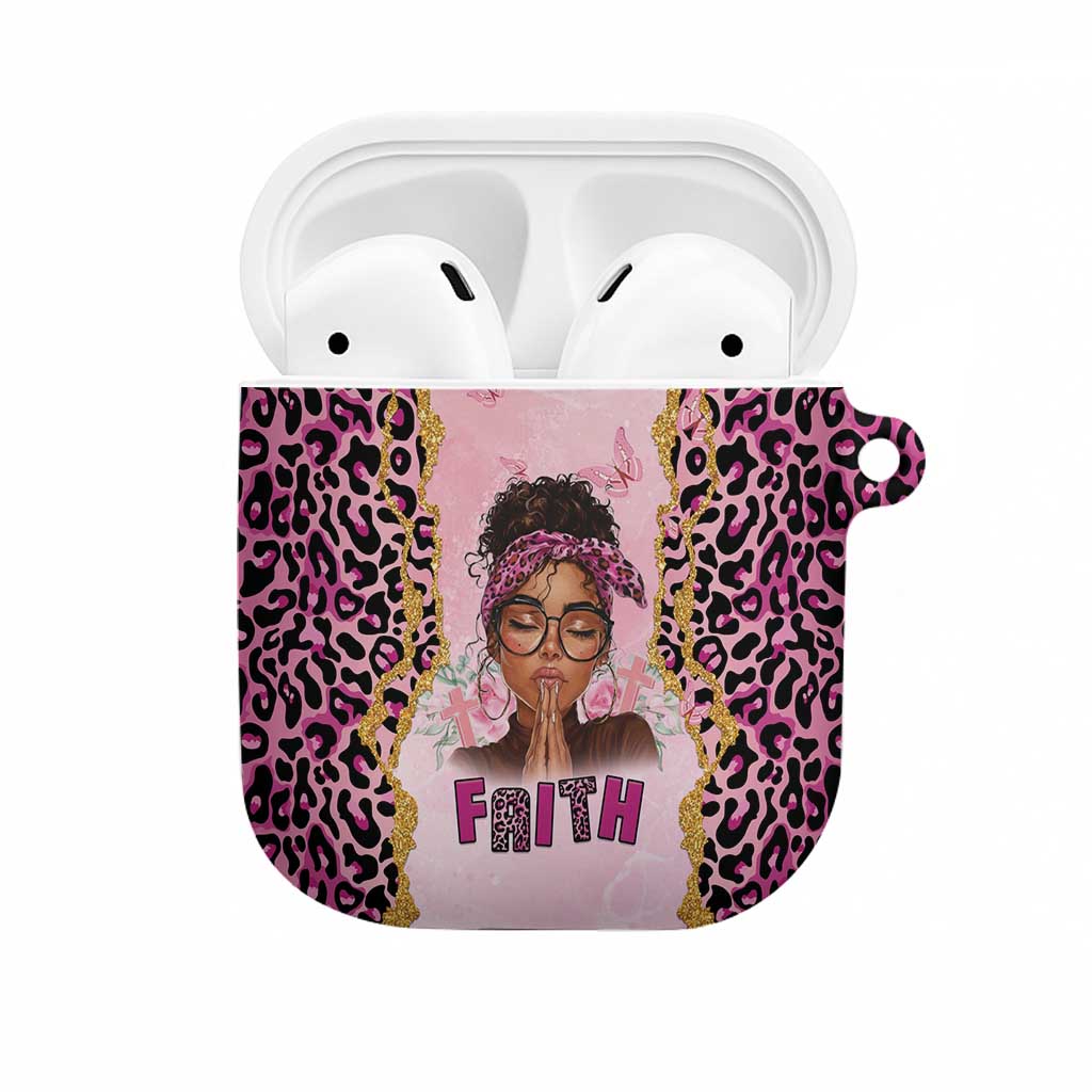 Black Her Story AirPods Case Faith Pink Leopard - African Pride