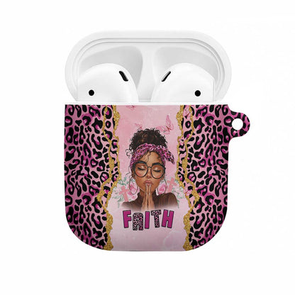 Black Her Story AirPods Case Faith Pink Leopard - African Pride