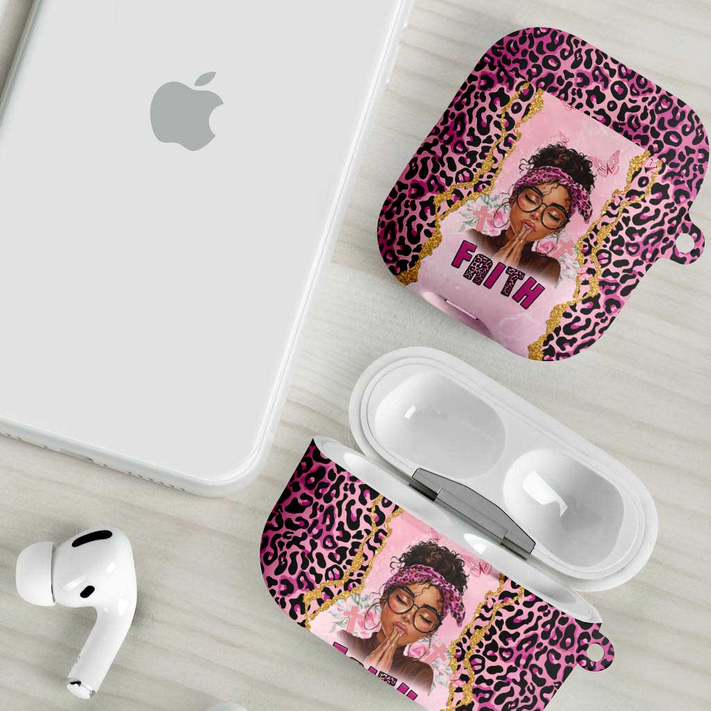 Black Her Story AirPods Case Faith Pink Leopard - African Pride