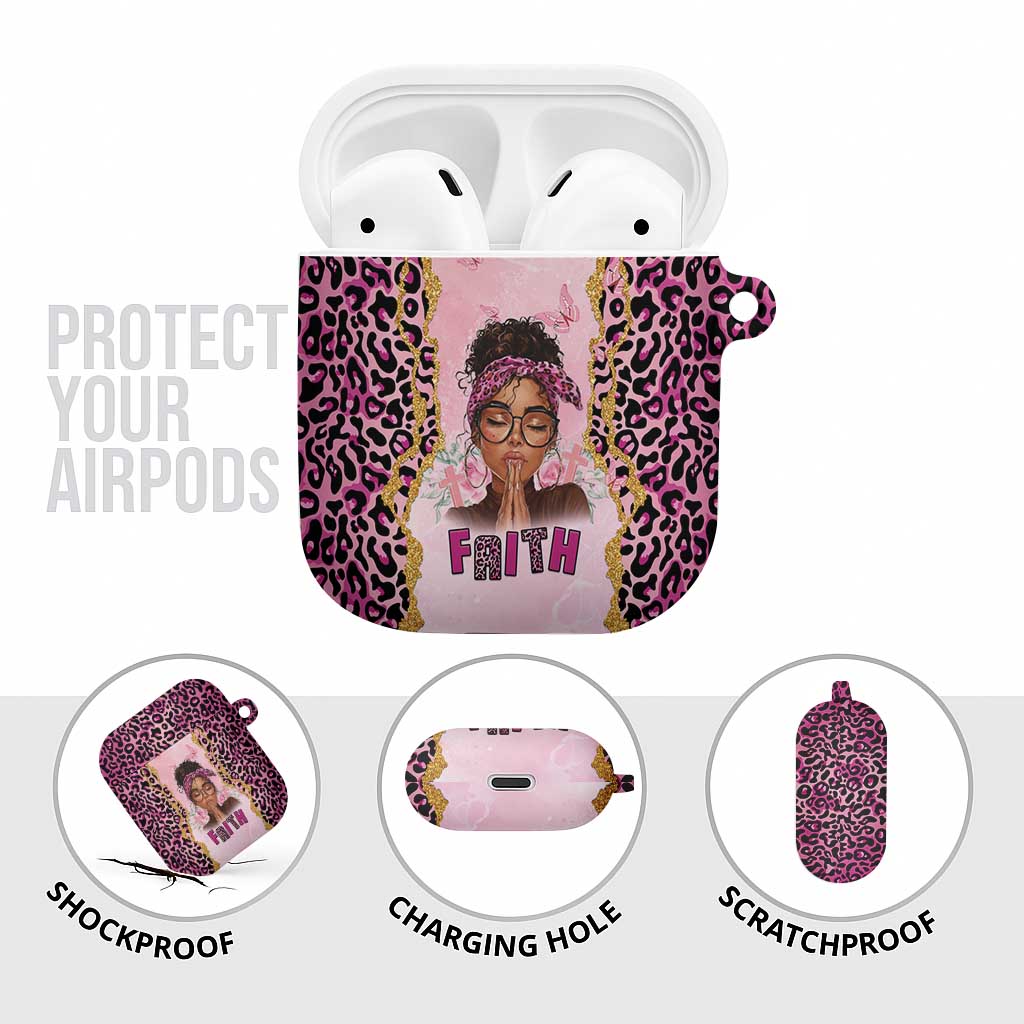 Black Her Story AirPods Case Faith Pink Leopard - African Pride
