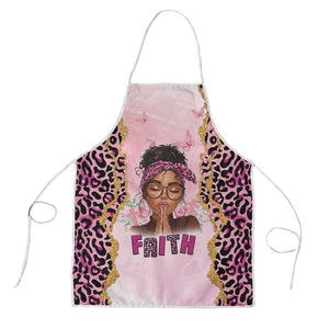 Black Her Story Apron Faith Pink Leopard - African Pride