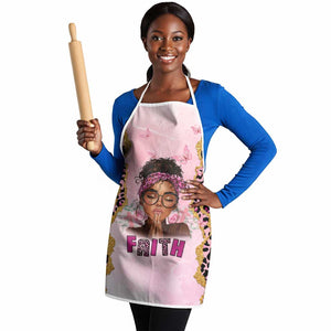 Black Her Story Apron Faith Pink Leopard - African Pride