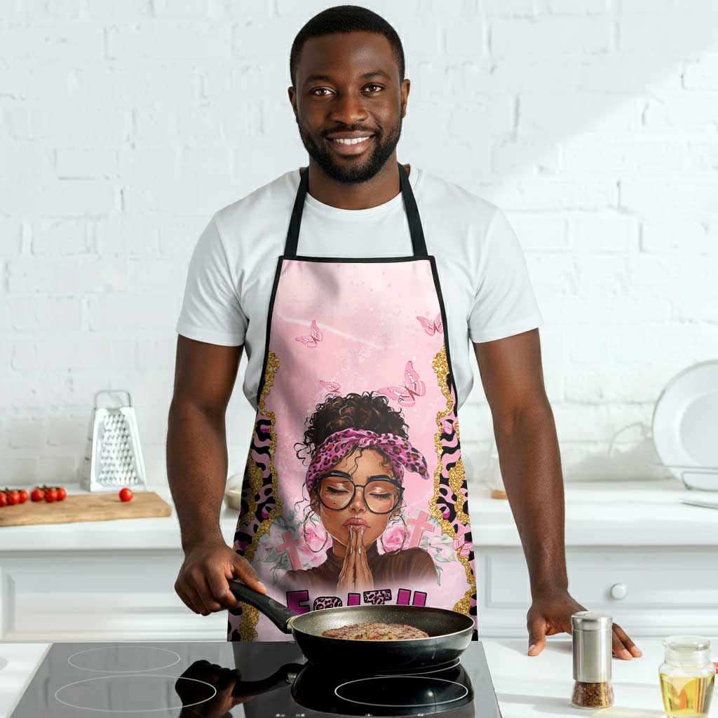 Black Her Story Apron Faith Pink Leopard - African Pride