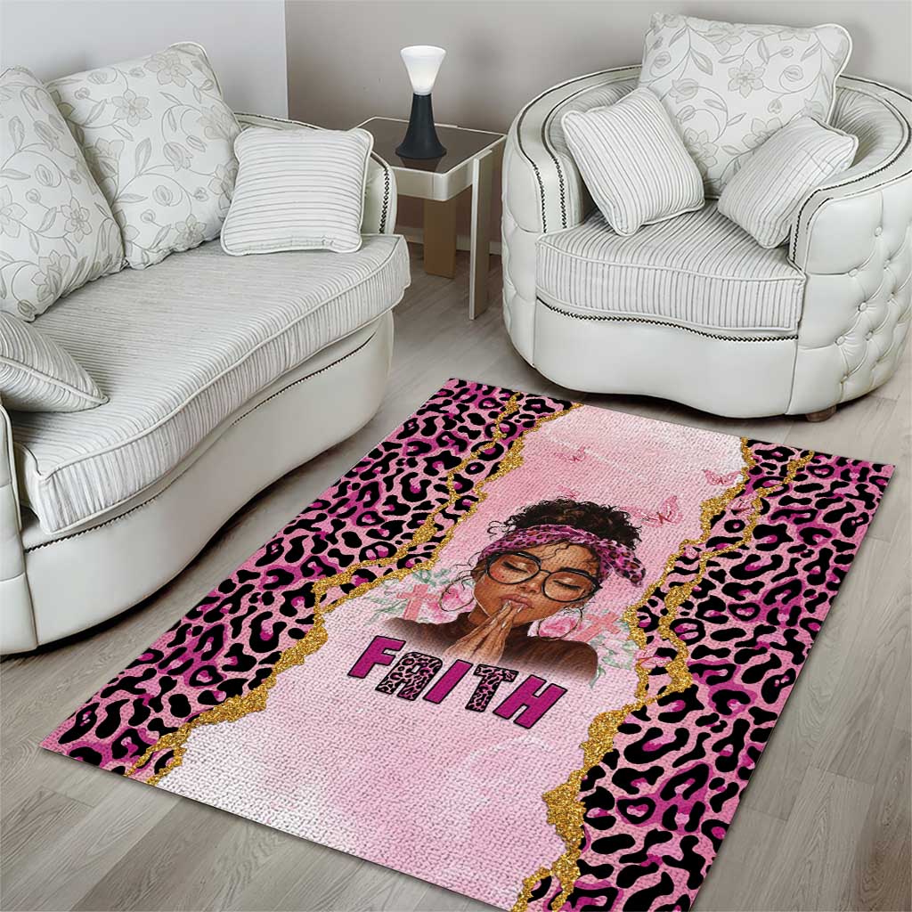 Black Her Story Area Rug Faith Pink Leopard - African Pride