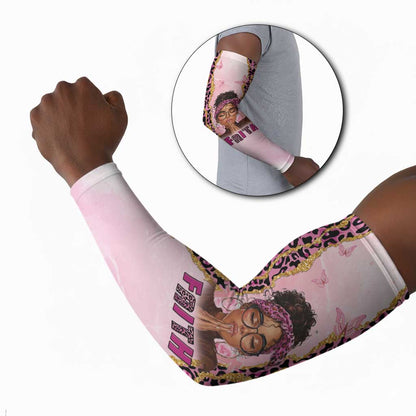 Black Her Story Arm Sleeves Faith Pink Leopard - African Pride