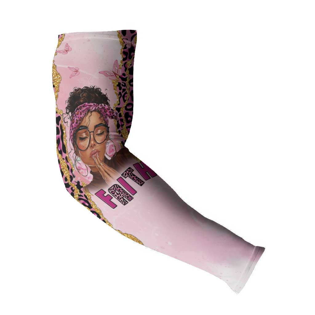 Black Her Story Arm Sleeves Faith Pink Leopard - African Pride