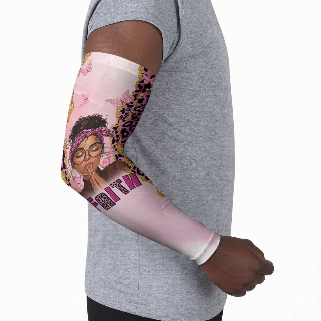 Black Her Story Arm Sleeves Faith Pink Leopard - African Pride