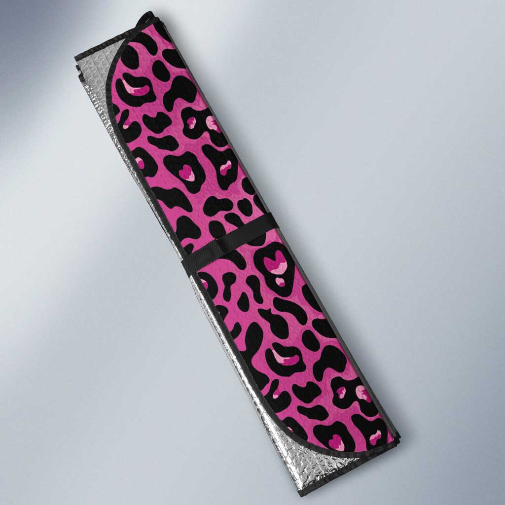 Black Her Story Auto Sun Shade Faith Pink Leopard - African Pride