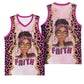 Black Her Story Basketball Jersey Faith Pink Leopard - African Pride