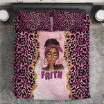 Black Her Story Bedding Set Faith Pink Leopard - African Pride