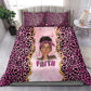 Black Her Story Bedding Set Faith Pink Leopard - African Pride