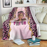 Black Her Story Blanket Faith Pink Leopard - African Pride