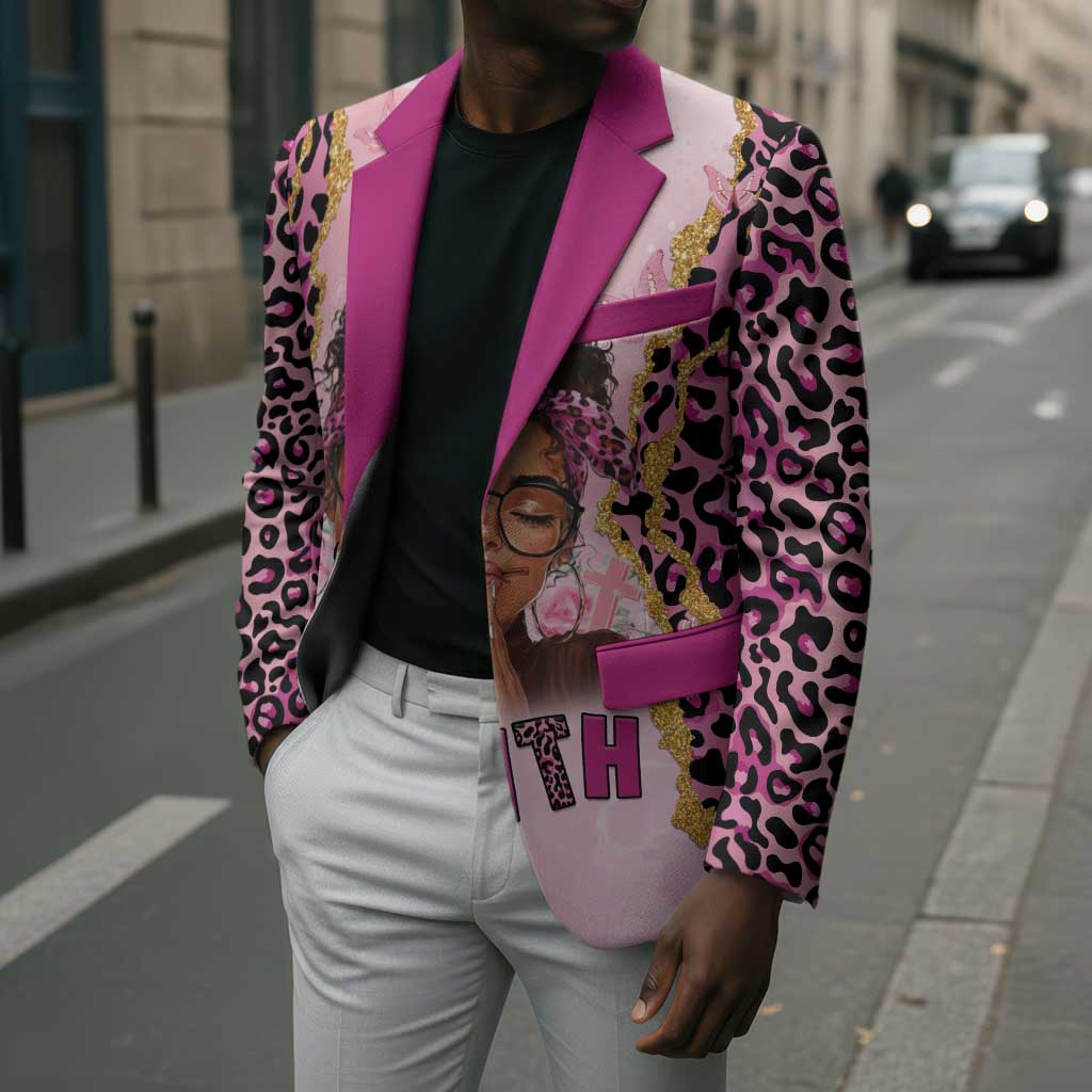 Black Her Story Blazer Faith Pink Leopard - African Pride