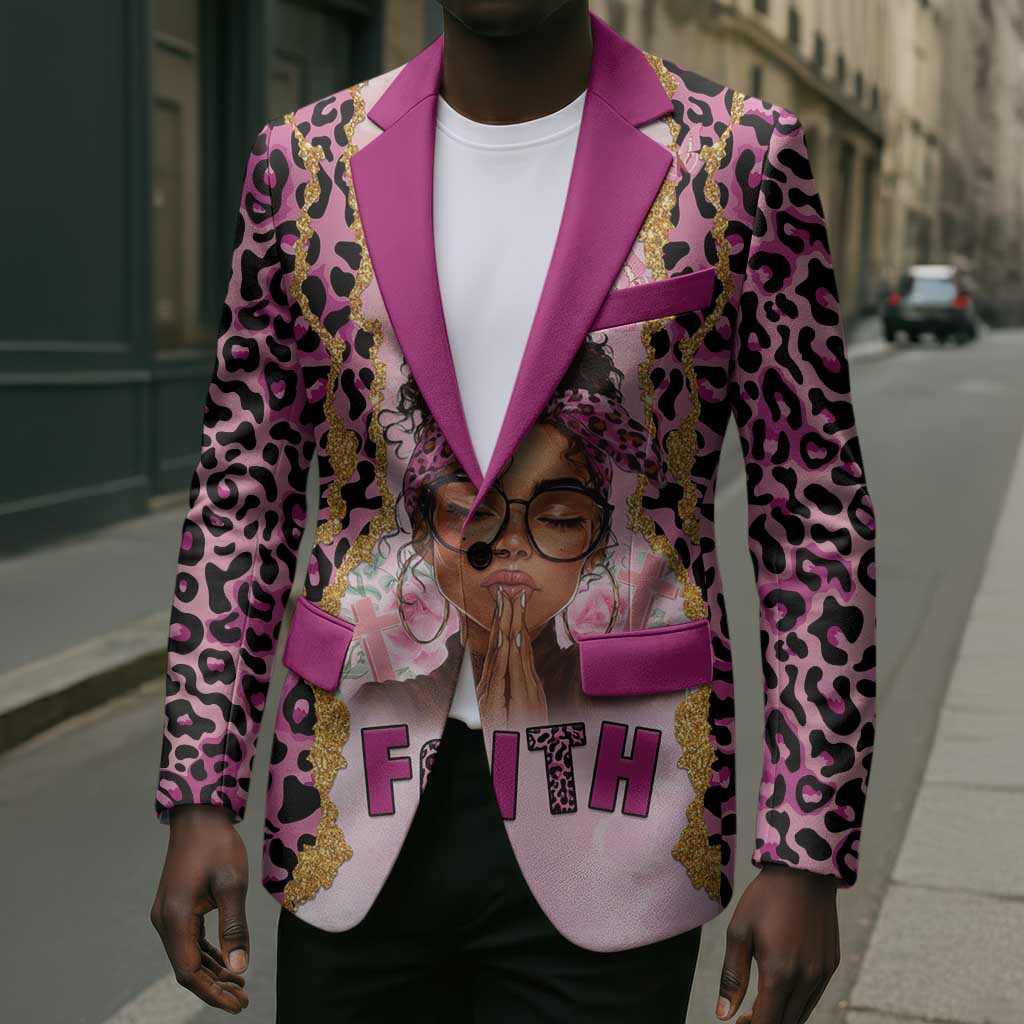 Black Her Story Blazer Faith Pink Leopard - African Pride