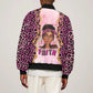 Black Her Story Bomber Jacket Faith Pink Leopard - African Pride