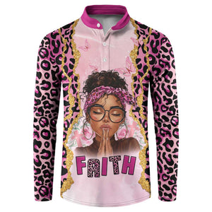 Black Her Story Button Sweatshirt Faith Pink Leopard