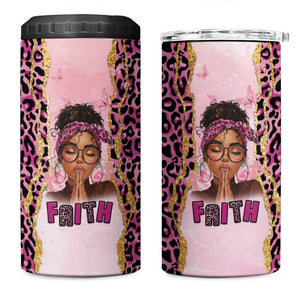 Black Her Story 4 in 1 Can Cooler Tumbler Faith Pink Leopard - African Pride