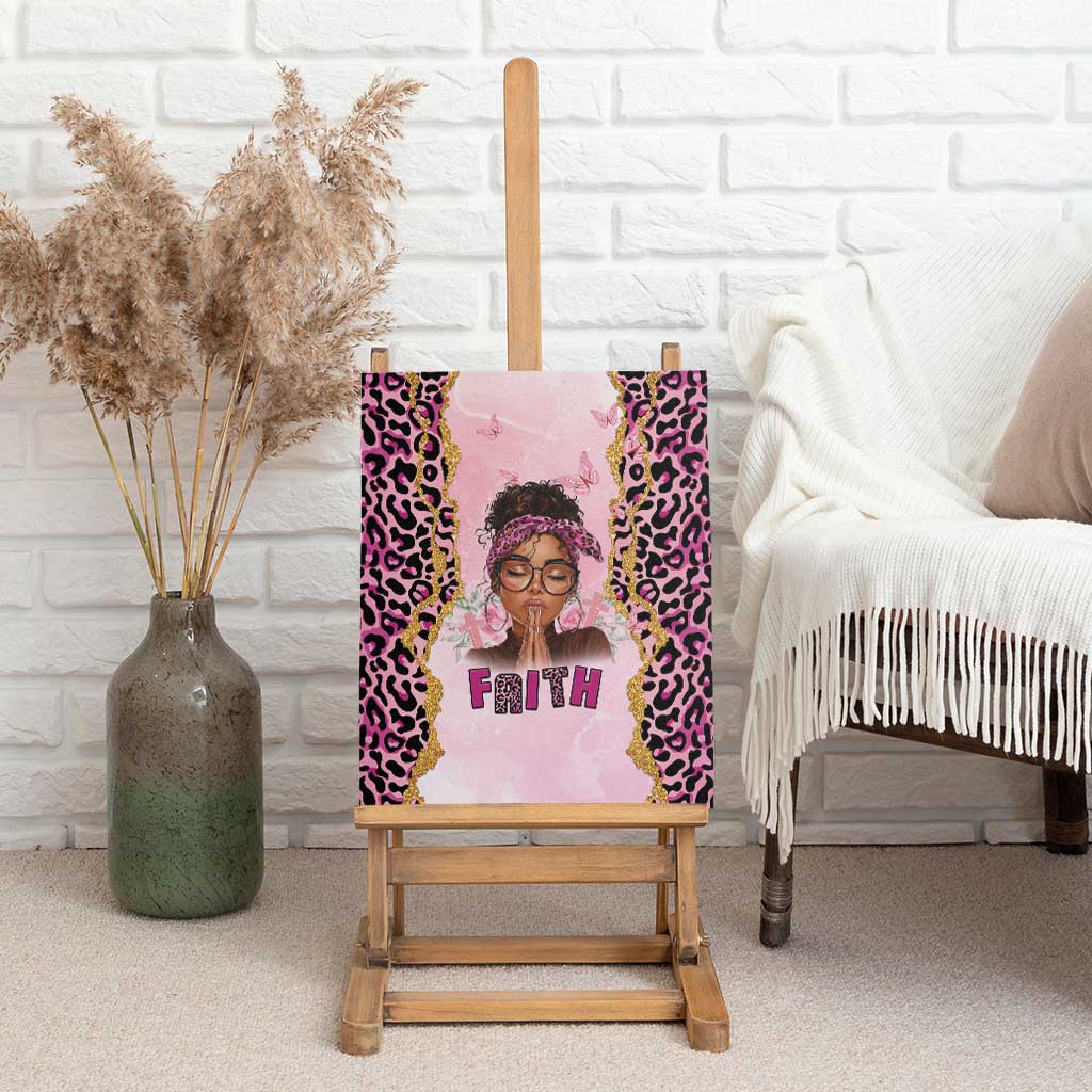 Black Her Story Canvas Wall Art Faith Pink Leopard - African Pride