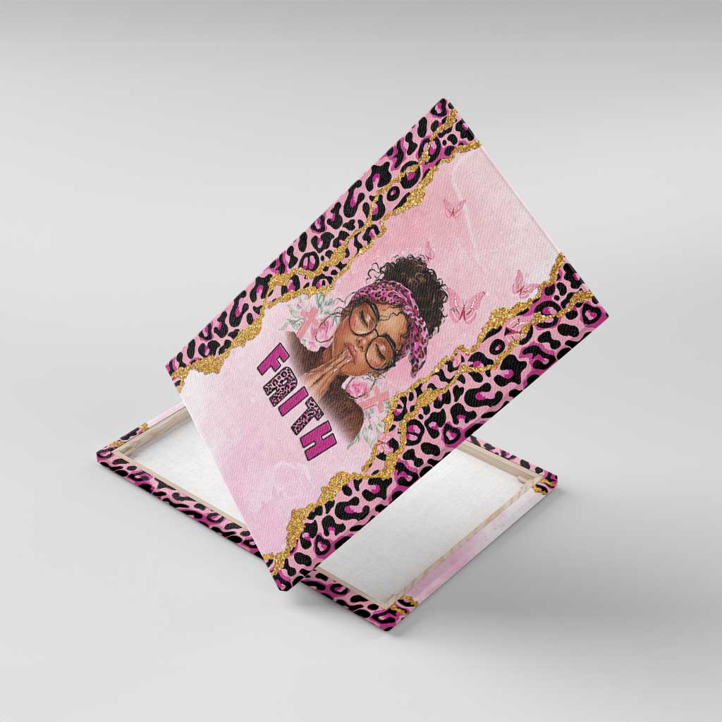 Black Her Story Canvas Wall Art Faith Pink Leopard - African Pride