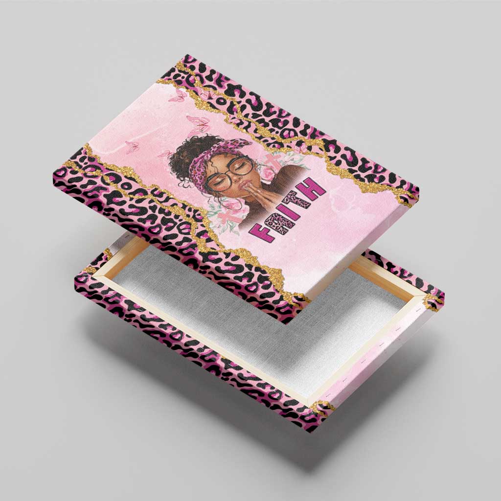 Black Her Story Canvas Wall Art Faith Pink Leopard - African Pride