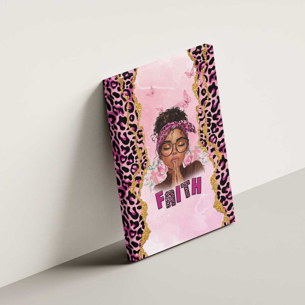 Black Her Story Canvas Wall Art Faith Pink Leopard - African Pride