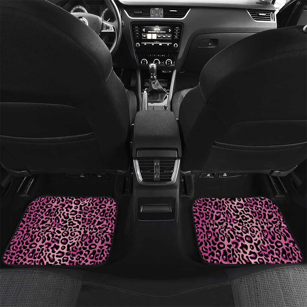 Black Her Story Car Mats Faith Pink Leopard - African Pride