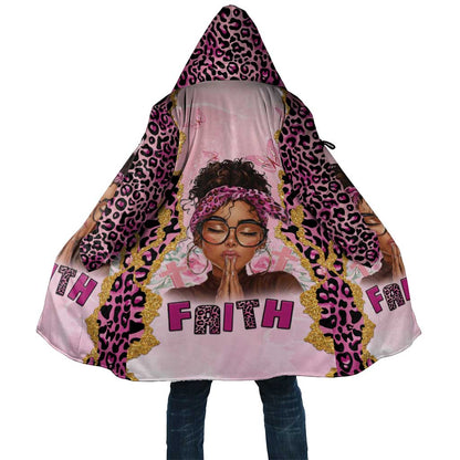 Black Her Story Cloak Faith Pink Leopard - African Pride