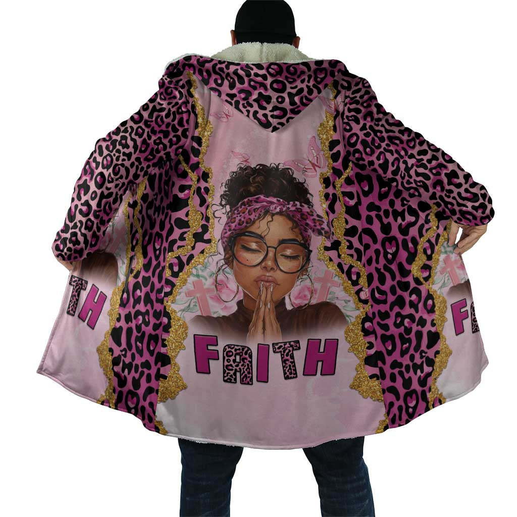Black Her Story Cloak Faith Pink Leopard - African Pride
