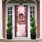 Black Her Story Door Cover Faith Pink Leopard - African Pride