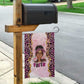 Black Her Story Garden Flag Faith Pink Leopard - African Pride