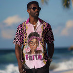 Black Her Story Hawaiian Shirt Faith Pink Leopard - African Pride