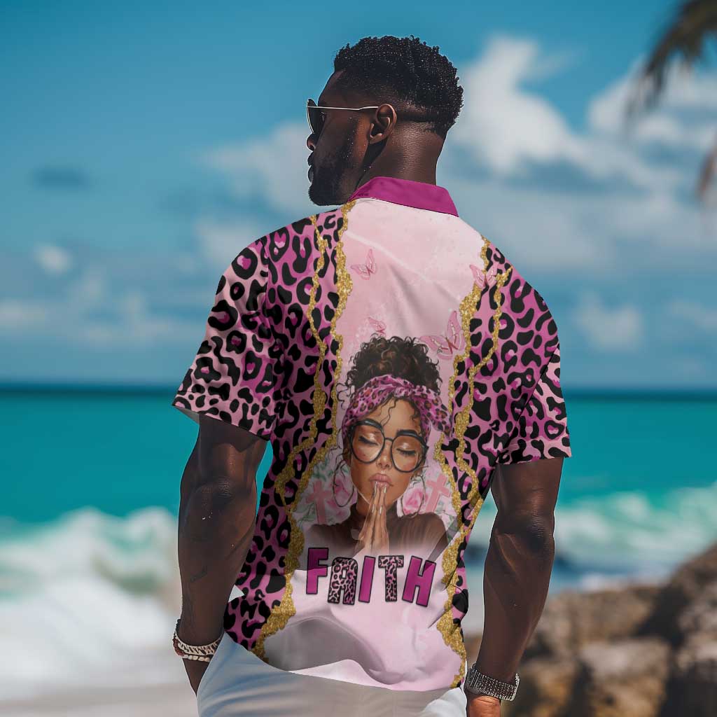 Black Her Story Hawaiian Shirt Faith Pink Leopard - African Pride