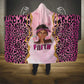 Black Her Story Hooded Blanket Faith Pink Leopard - African Pride