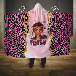 Black Her Story Hooded Blanket Faith Pink Leopard - African Pride