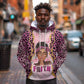 Black Her Story Hoodie Faith Pink Leopard - African Pride