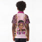 Black Her Story Kid Polo Shirt Faith Pink Leopard - African Pride
