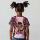 Black Her Story Kid T shirt Faith Pink Leopard - African Pride