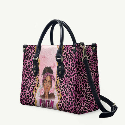 Black Her Story Leather Bag Faith Pink Leopard - African Pride