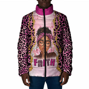 Black Her Story Padded Jacket Faith Pink Leopard - African Pride