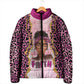 Black Her Story Padded Jacket Faith Pink Leopard - African Pride